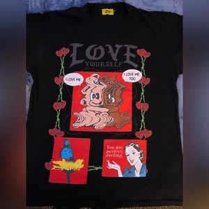 CHINATOWN MARKET NEVER BE ALONE BEAR BLACK T-SHIRT SZ LARGE